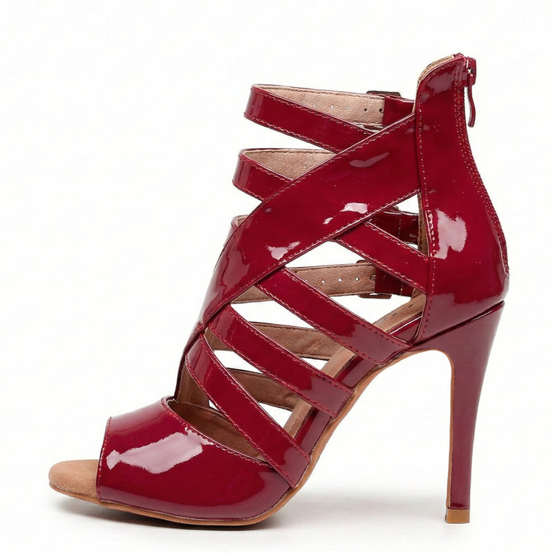 Rene - Burgundy Vegan Patent - Street Sole