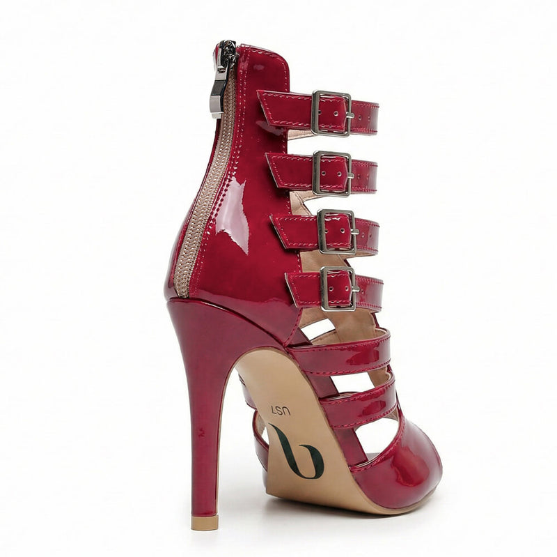 Rene - Burgundy Vegan Patent - Street Sole