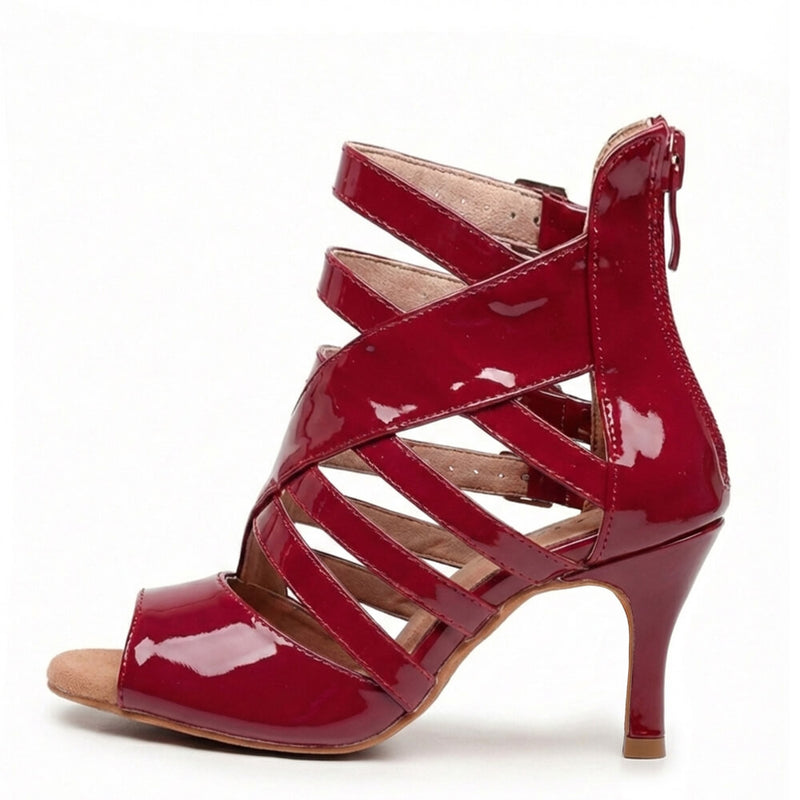Rene - Burgundy Vegan Patent - Street Sole