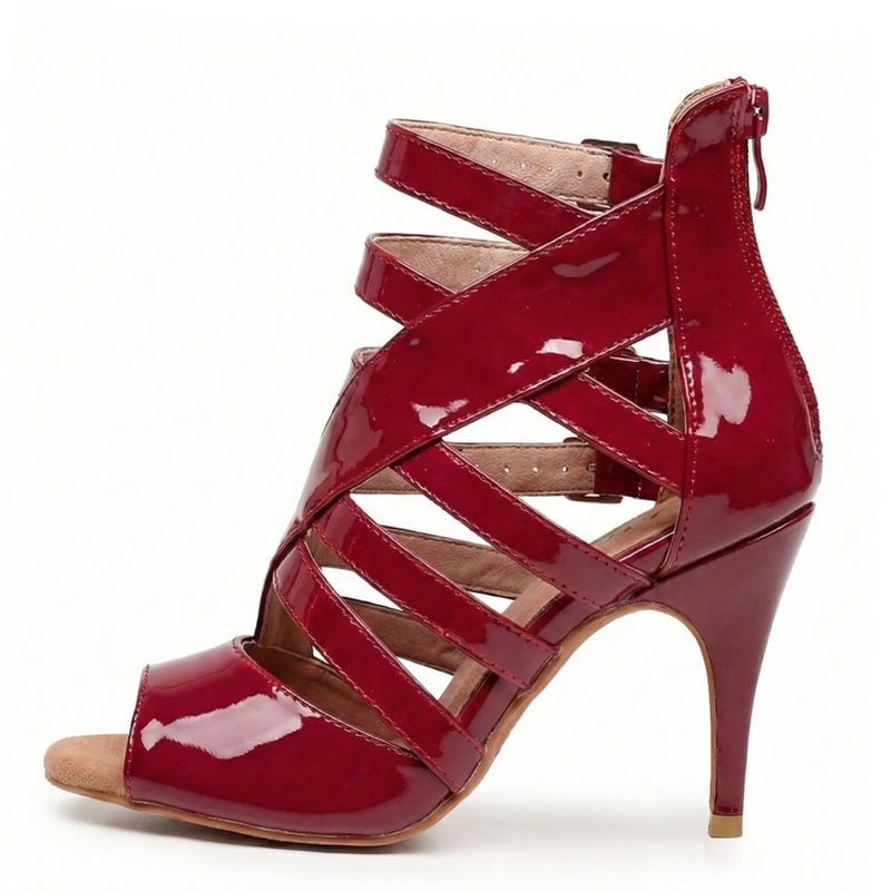Rene - Burgundy Vegan Patent - Street Sole