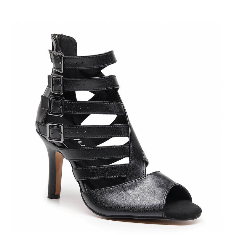 Rene Wide Fit - Black Vegan Leather - Street Sole