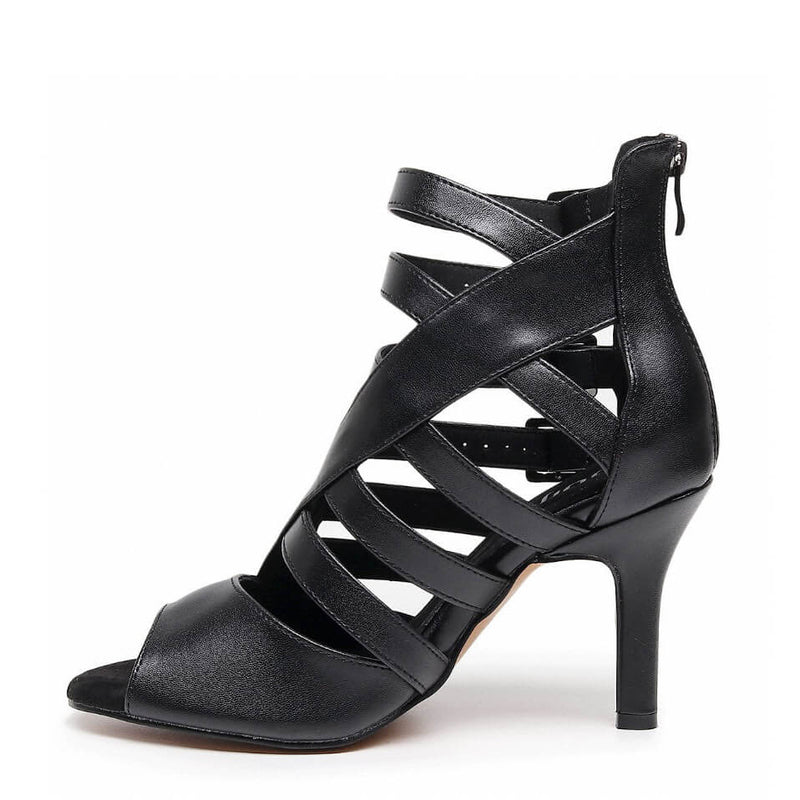 Rene Wide Fit - Black Vegan Leather - Street Sole