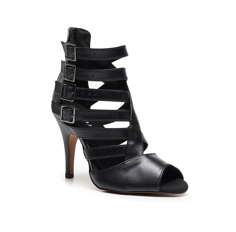 Rene Wide Fit - Black Vegan Leather - Street Sole