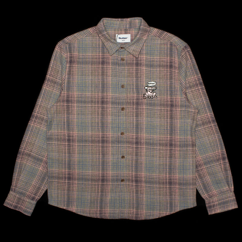 Butter Goods | Rodent Flannel Shirt Color : Pink / Grey