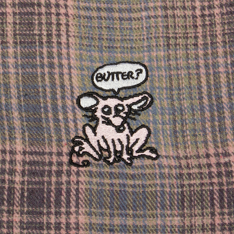 Butter Goods | Rodent Flannel Shirt Color : Pink / Grey