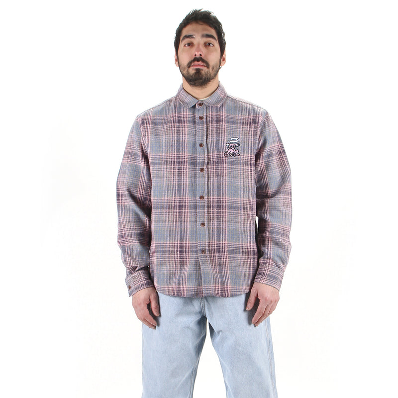 Butter Goods | Rodent Flannel Shirt Color : Pink / Grey