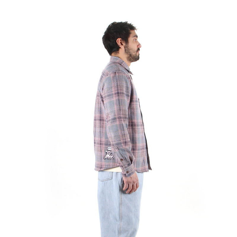 Butter Goods | Rodent Flannel Shirt Color : Pink / Grey
