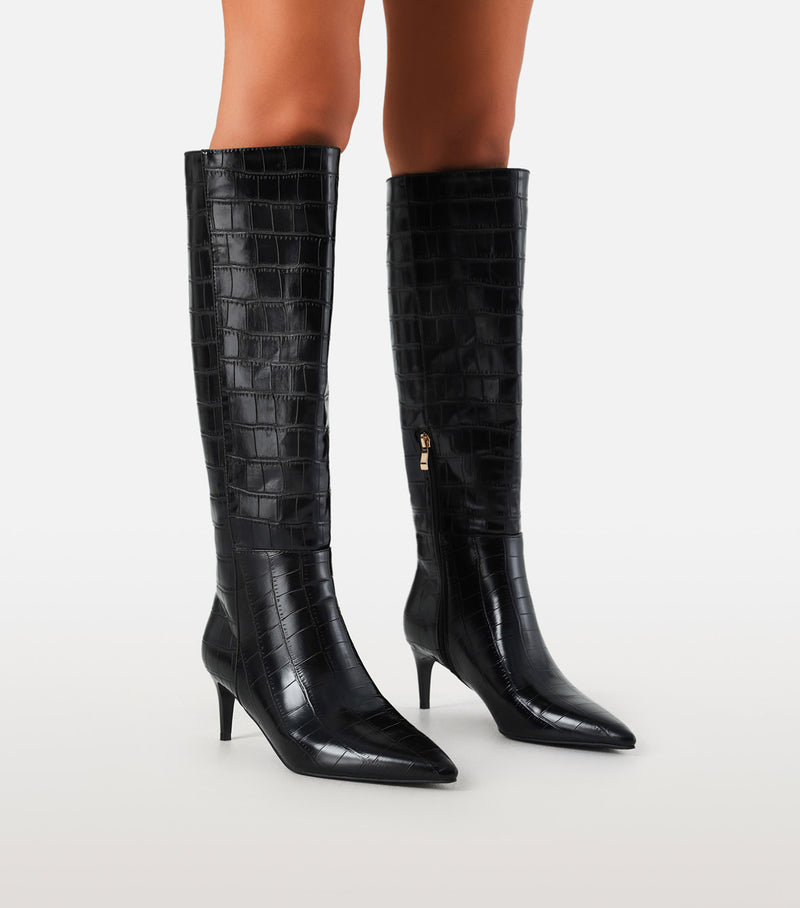 ROSELYN - BLACK CROC-Boots-Billini-Billini