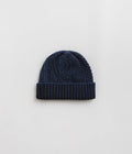 RoToTo Aran Cable Beanie in Dark Denim