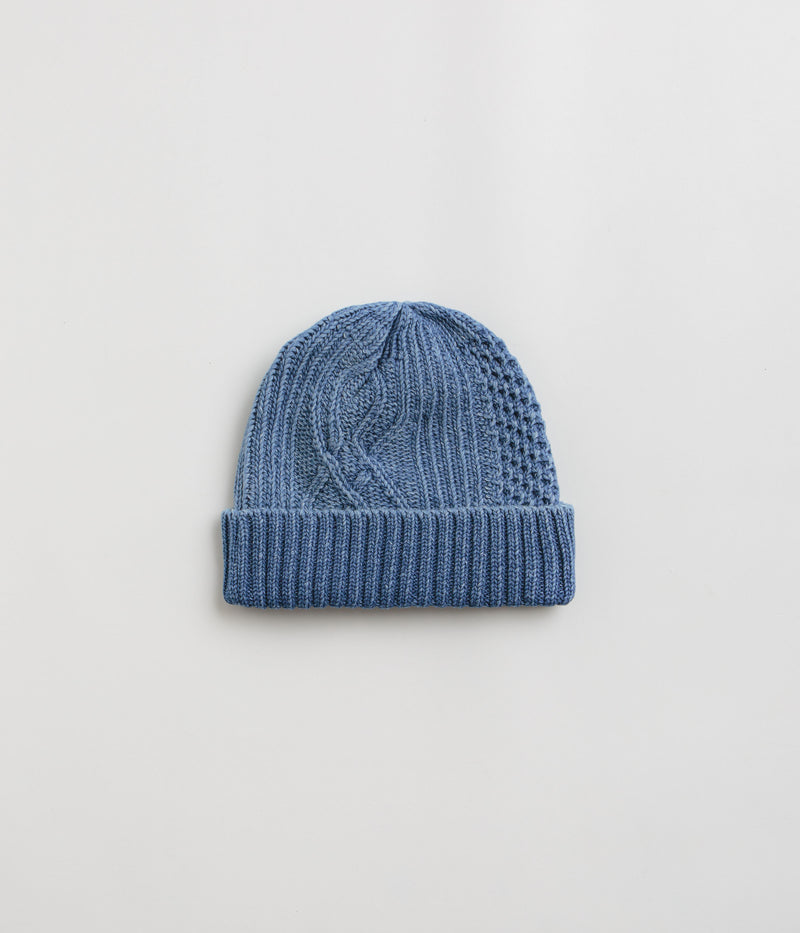 RoToTo Aran Cable Beanie in Light Denim