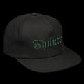 Thunder | Script Snapback Hat Black / Dark Green