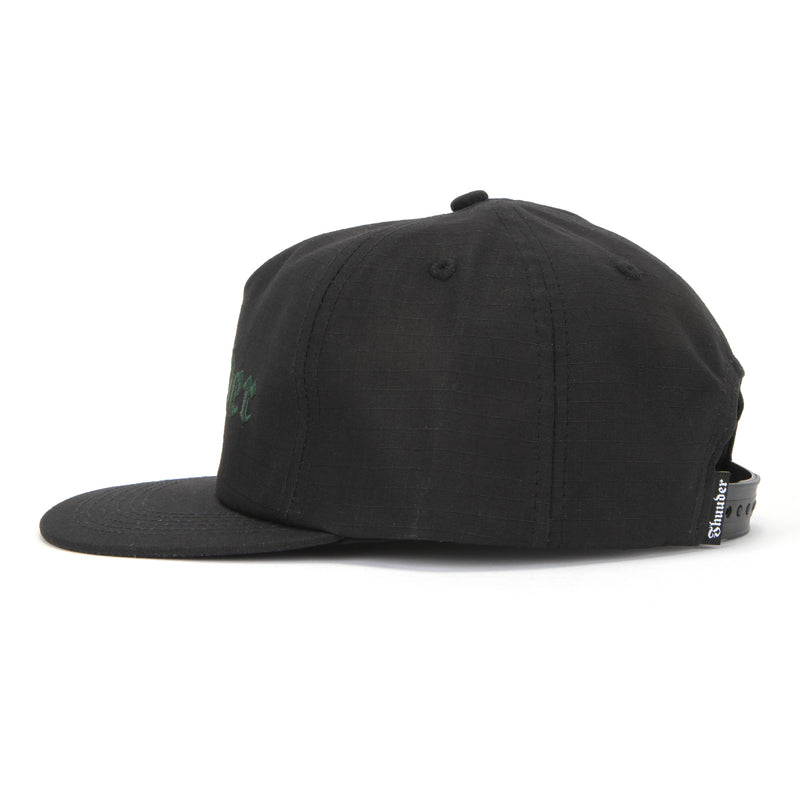 Thunder | Script Snapback Hat Black / Dark Green