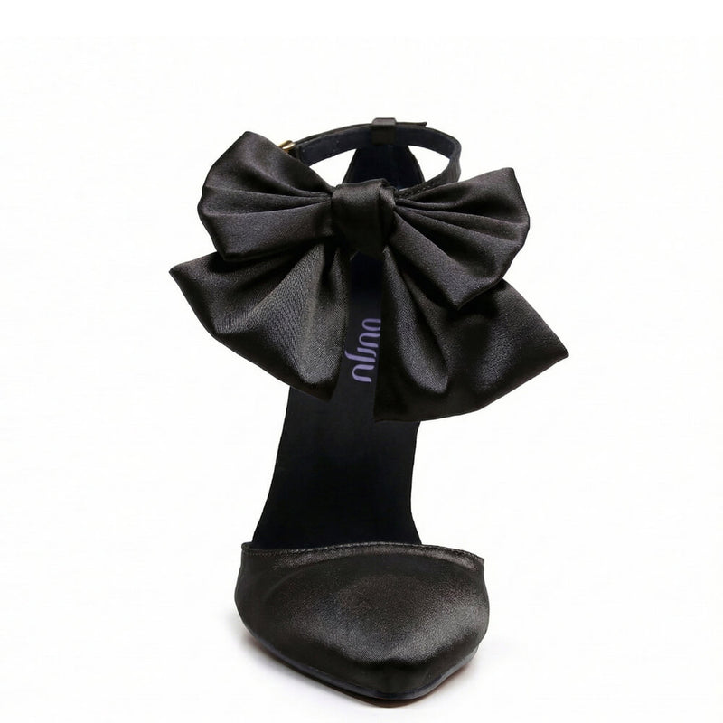 Sharlie - Black Satin - Street Sole