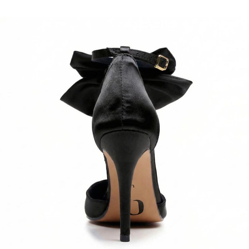 Sharlie - Black Satin - Street Sole