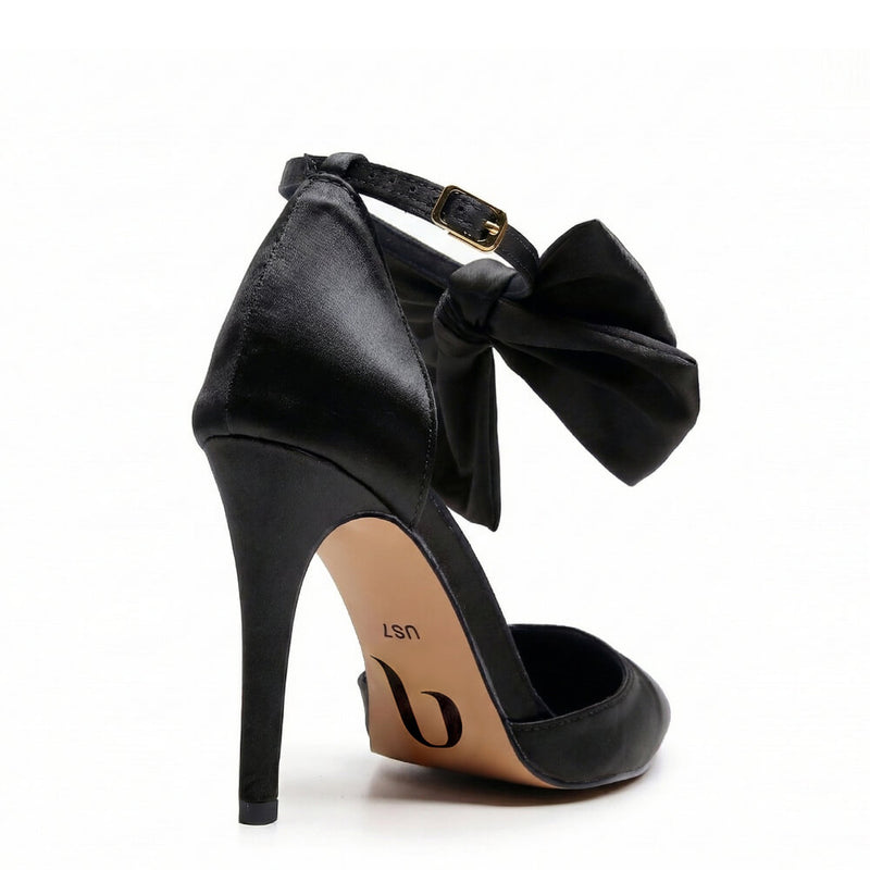 Sharlie - Black Satin - Street Sole