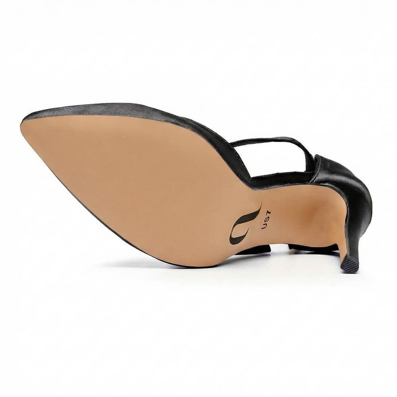 Sharlie - Black Satin - Street Sole