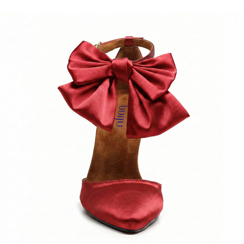 Sharlie - Deep Red Satin - Street Sole