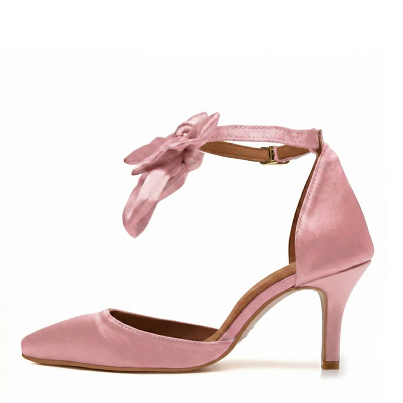 Sharlie - Light Pink Satin - Street Sole