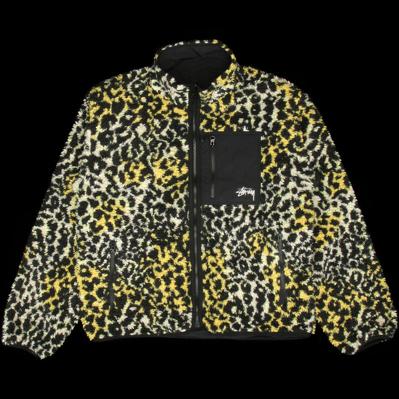 Stussy | Sherpa Reversible Jacket Yellow Leopard