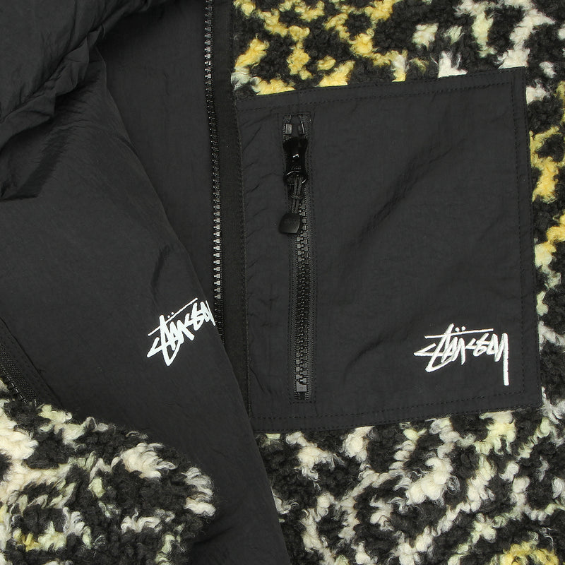 Stussy | Sherpa Reversible Jacket Yellow Leopard