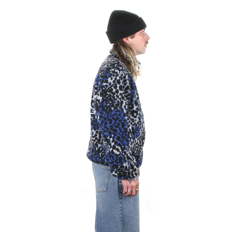 Stussy | Sherpa Reversible Jacket Blue Leopard