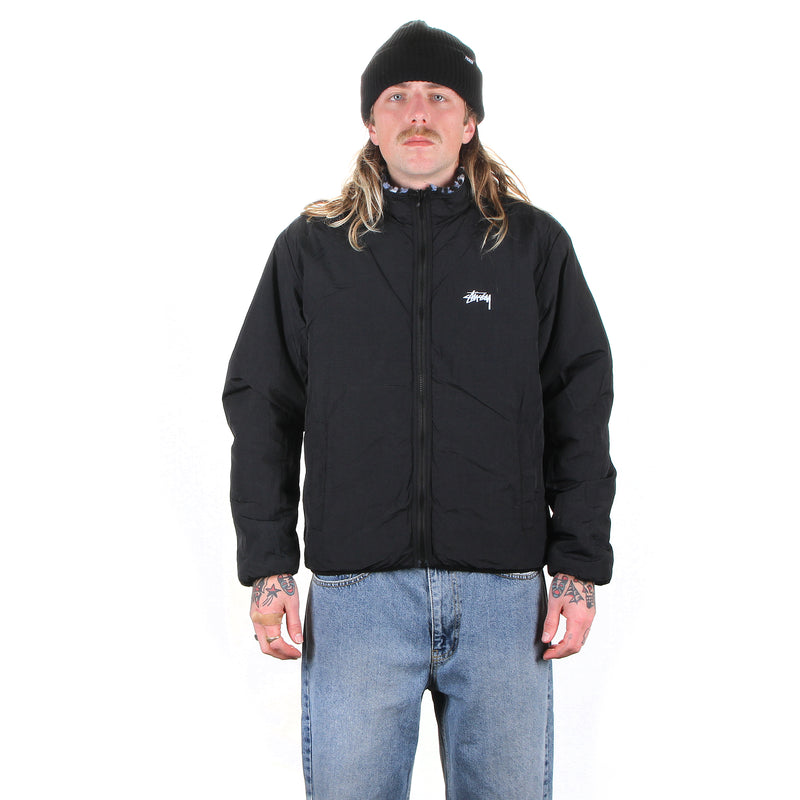 Stussy | Sherpa Reversible Jacket Blue Leopard