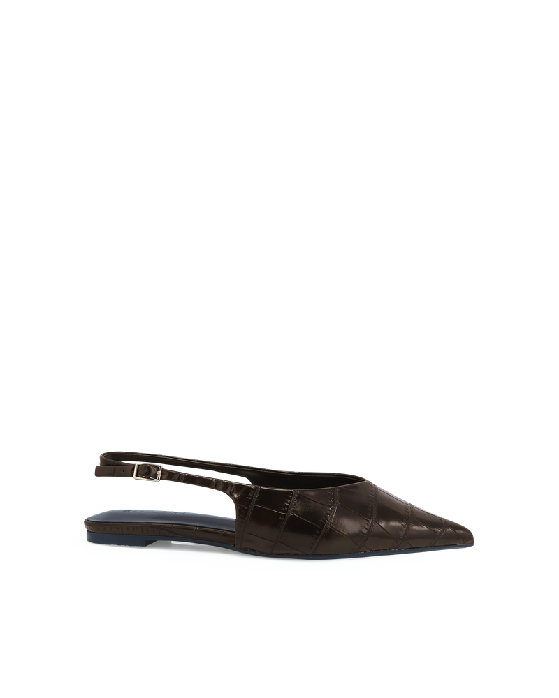 SIENA - CHOCOLATE CROC-Flats-Billini-Billini