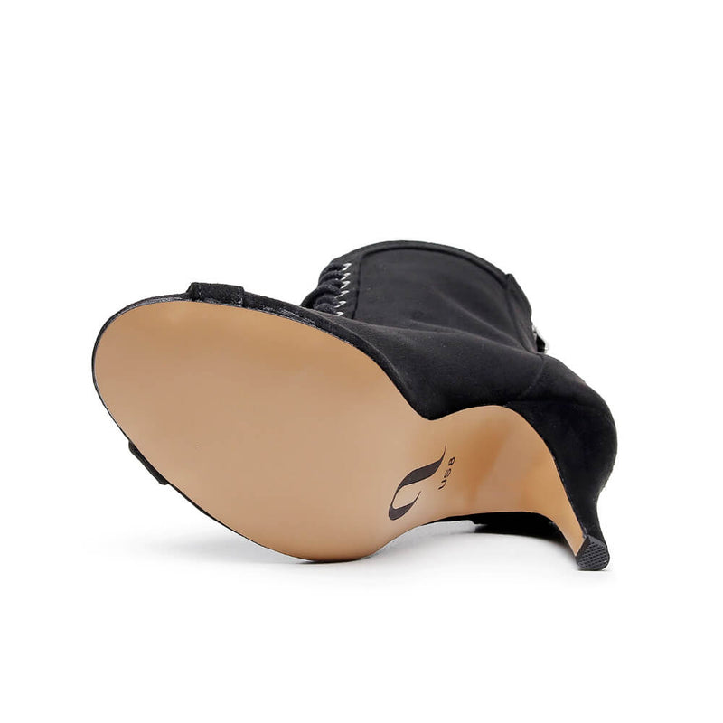 Sierralynn Embroidery - Vegan Suede Black FU Patriarchy - Street Sole