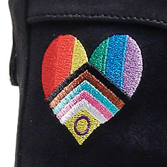 Sierralynn Embroidery - Vegan Suede Black Pride Heart - Street Sole