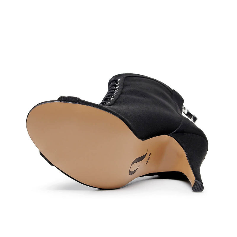 Sierralynn Embroidery - Vegan Suede Black Pride Heart - Street Sole