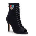 Sierralynn Embroidery - Vegan Suede Black Pride Heart - Suede Sole