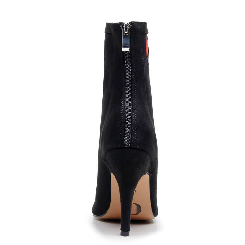 Sierralynn Embroidery - Vegan Suede Black Pride Heart - Suede Sole