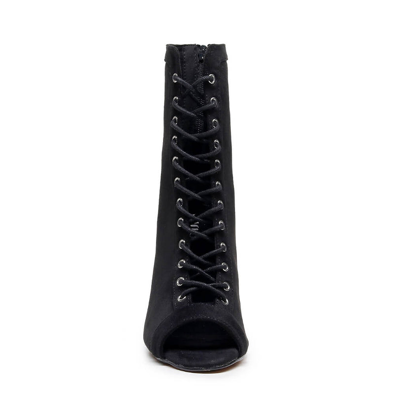 Sierralynn Embroidery - Vegan Suede Black Rose - Suede Sole