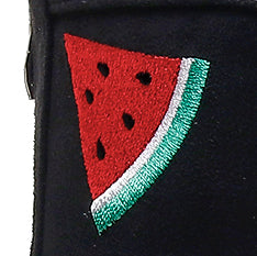 Sierralynn Embroidery - Vegan Suede Black Watermelon - Street Sole
