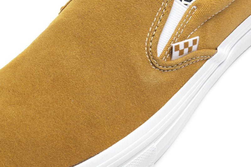 Vans | Skate Slip-On Style # VN0A5FCAGLW1 Color : Wrapped Gold / White