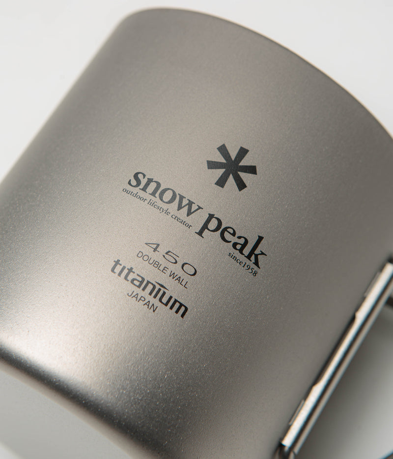 Snow Peak Recycled Titanium Double Wall 450ml Mug in Silver