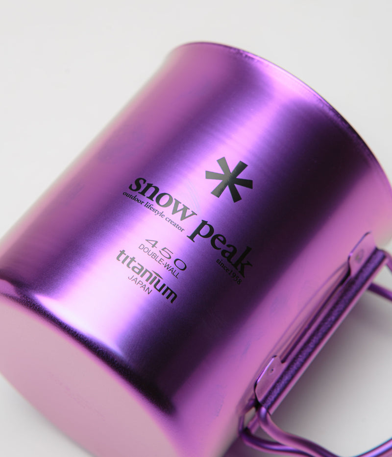 Snow Peak Titanium Double Wall 450ml Mug in Purple