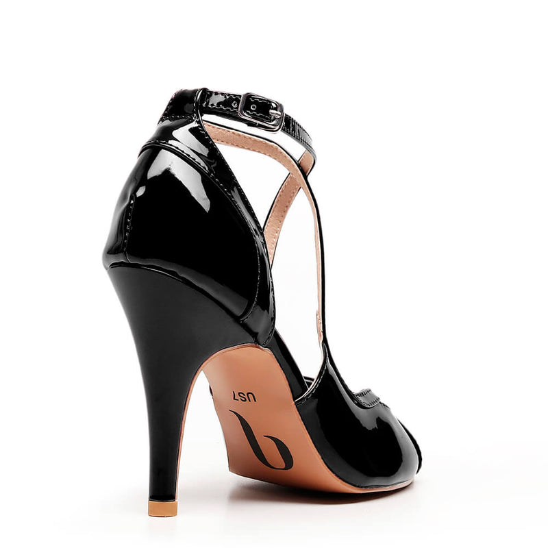 Starlette - Black Vegan Patent - Street Sole
