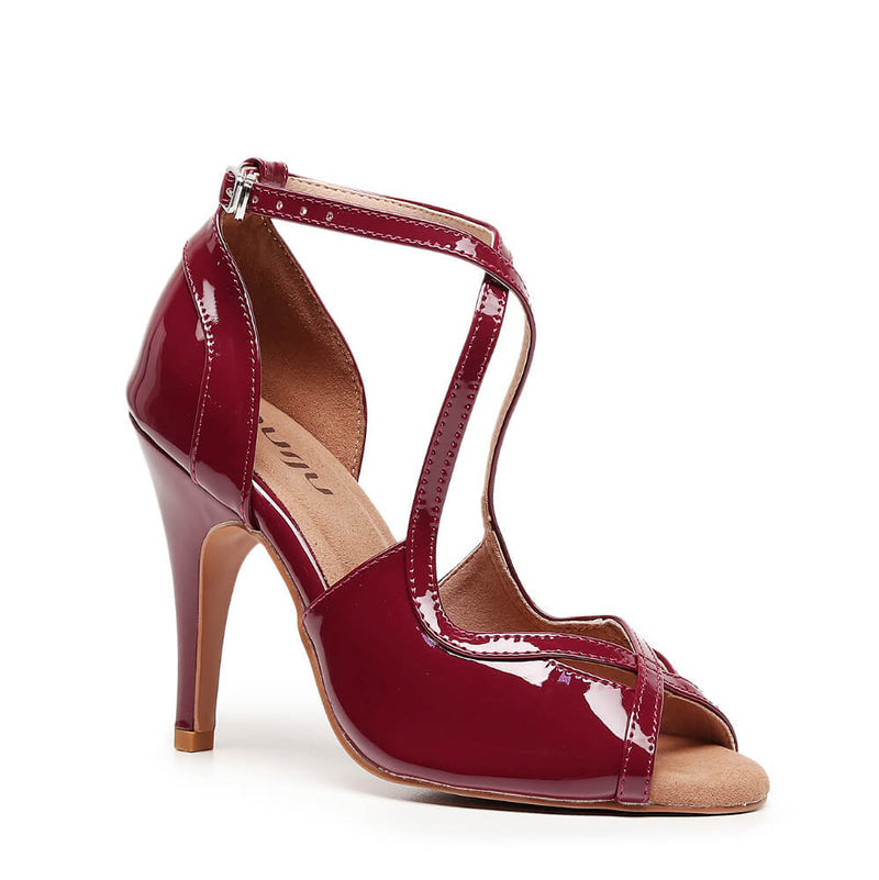 Starlette - Burgundy Vegan Patent - Street Sole