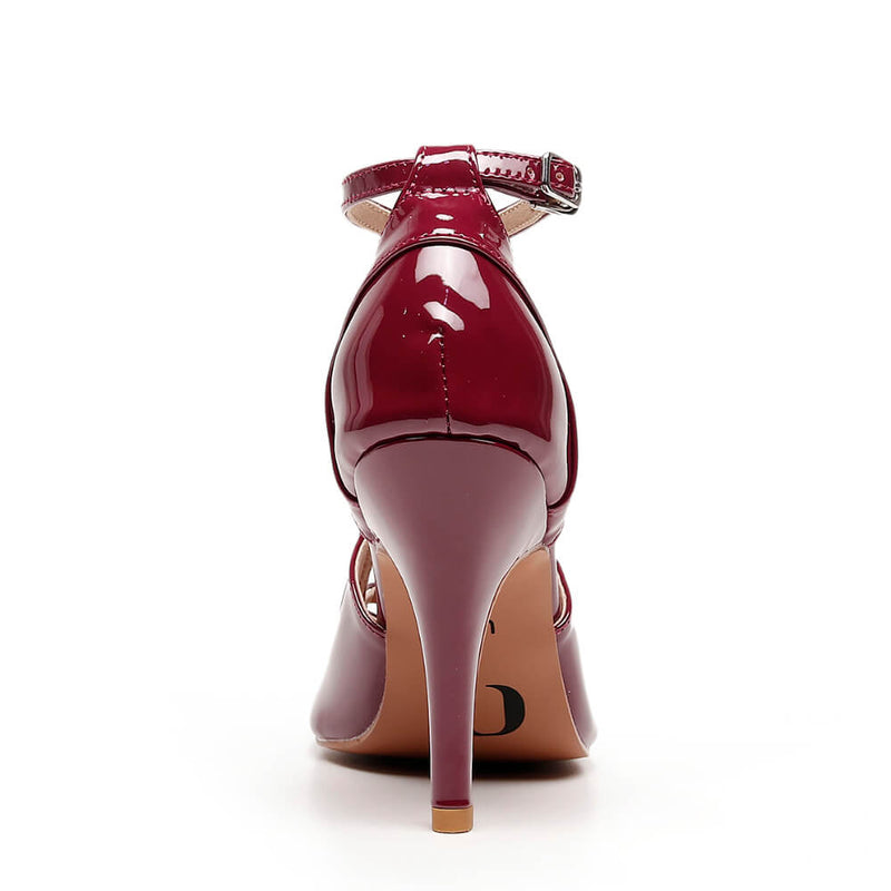 Starlette - Burgundy Vegan Patent - Street Sole