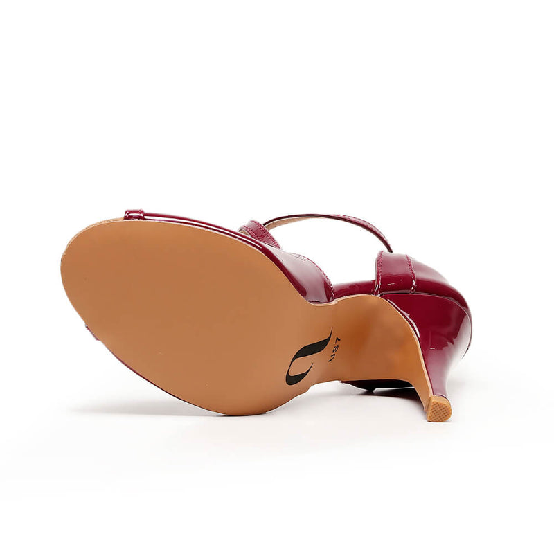 Starlette - Burgundy Vegan Patent - Street Sole