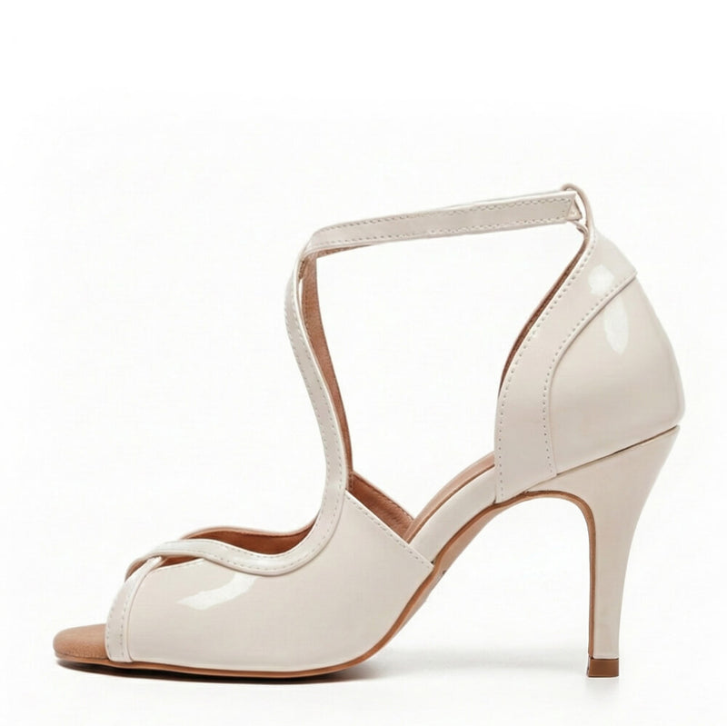 Starlette - Ivory Vegan Patent - Suede Sole