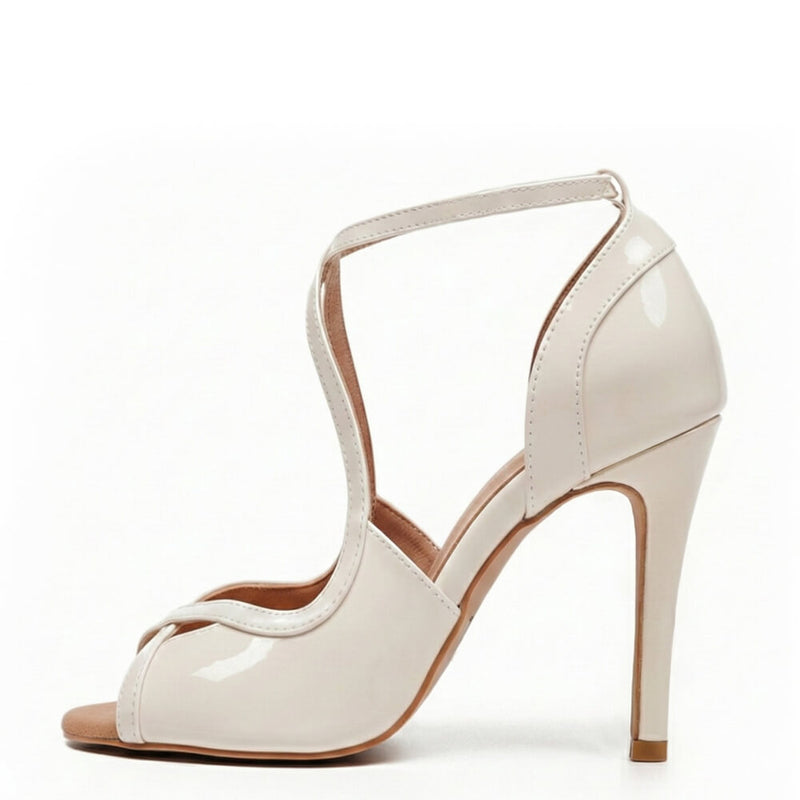 Starlette - Ivory Vegan Patent - Suede Sole