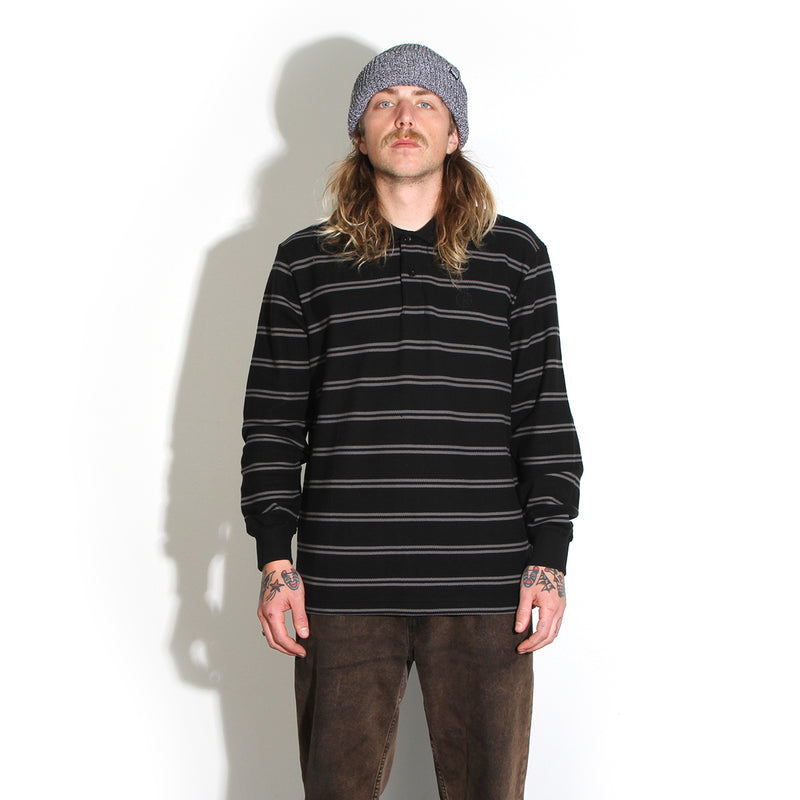 Polar | Striped L/S Polo Color : Black