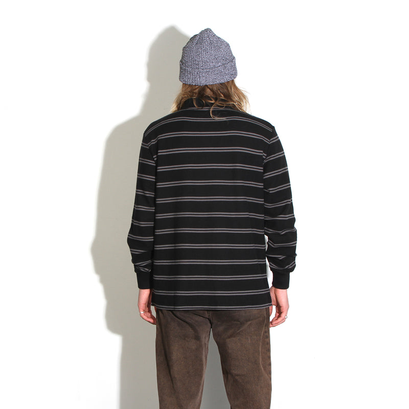 Polar | Striped L/S Polo Color : Black