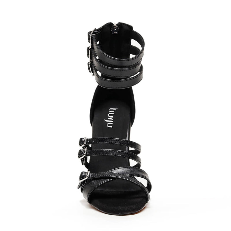 Teagan - Black Vegan Leather - Street Sole