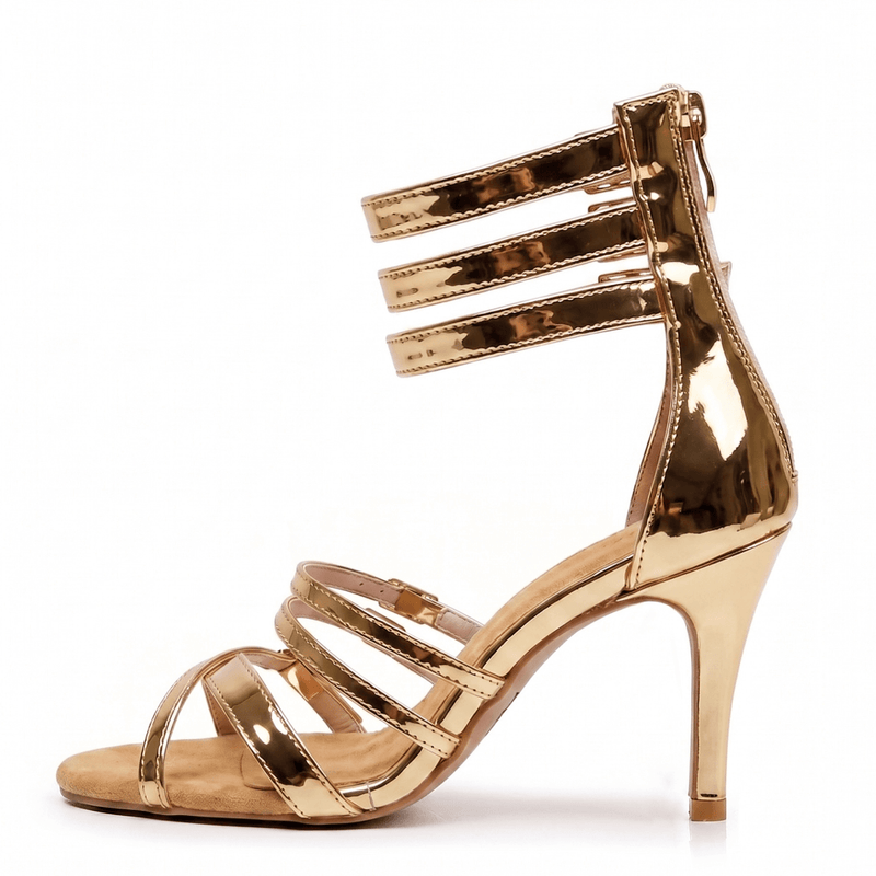 Teagan - Gold Shiny Vegan Leather - Street Sole
