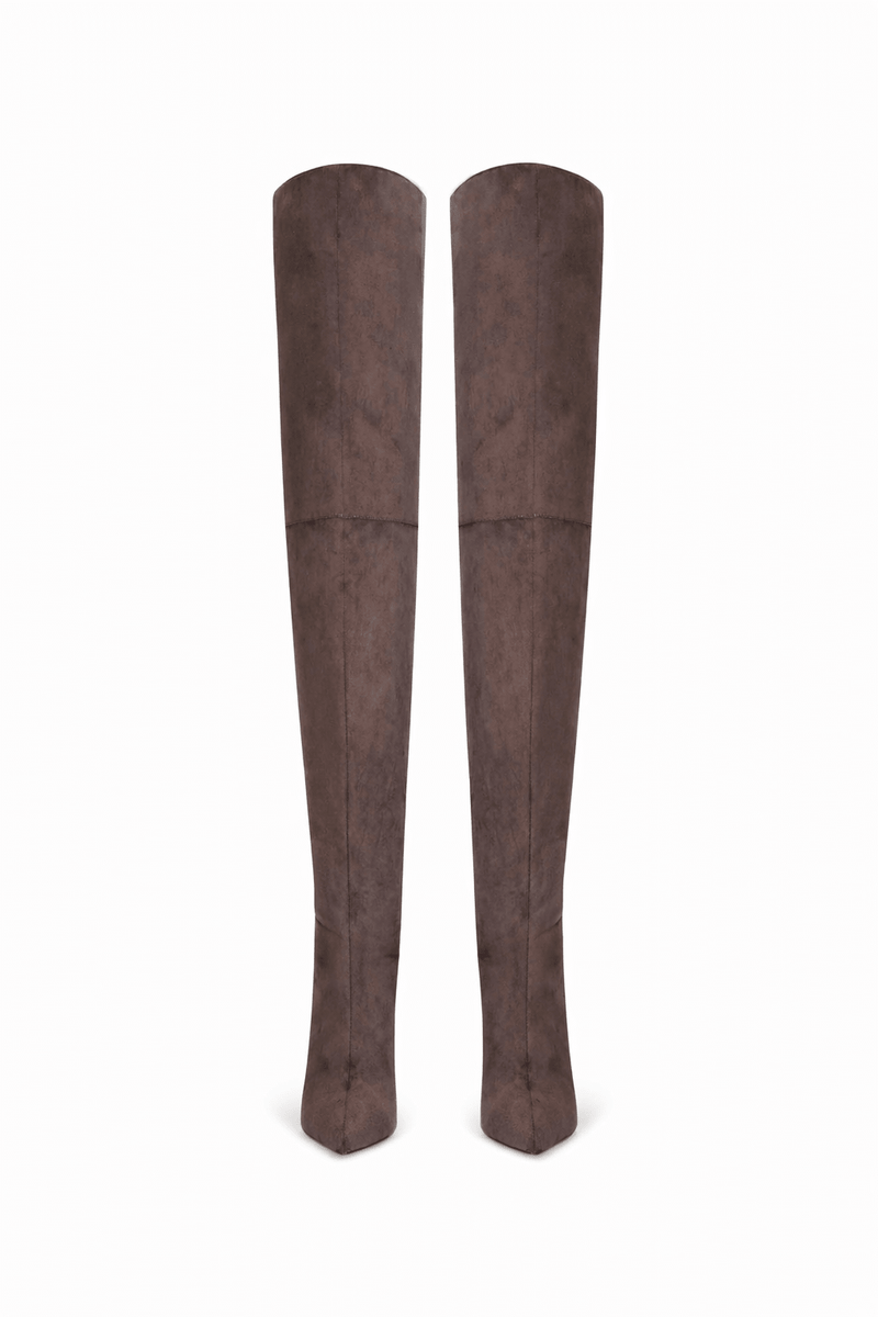 The Scorpio Thigh High Boot - Suede Coco - FEMME LA