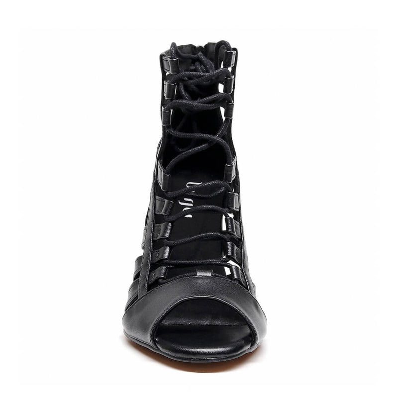 Tiyah Wide Fit - Black Vegan Leather - Street Sole