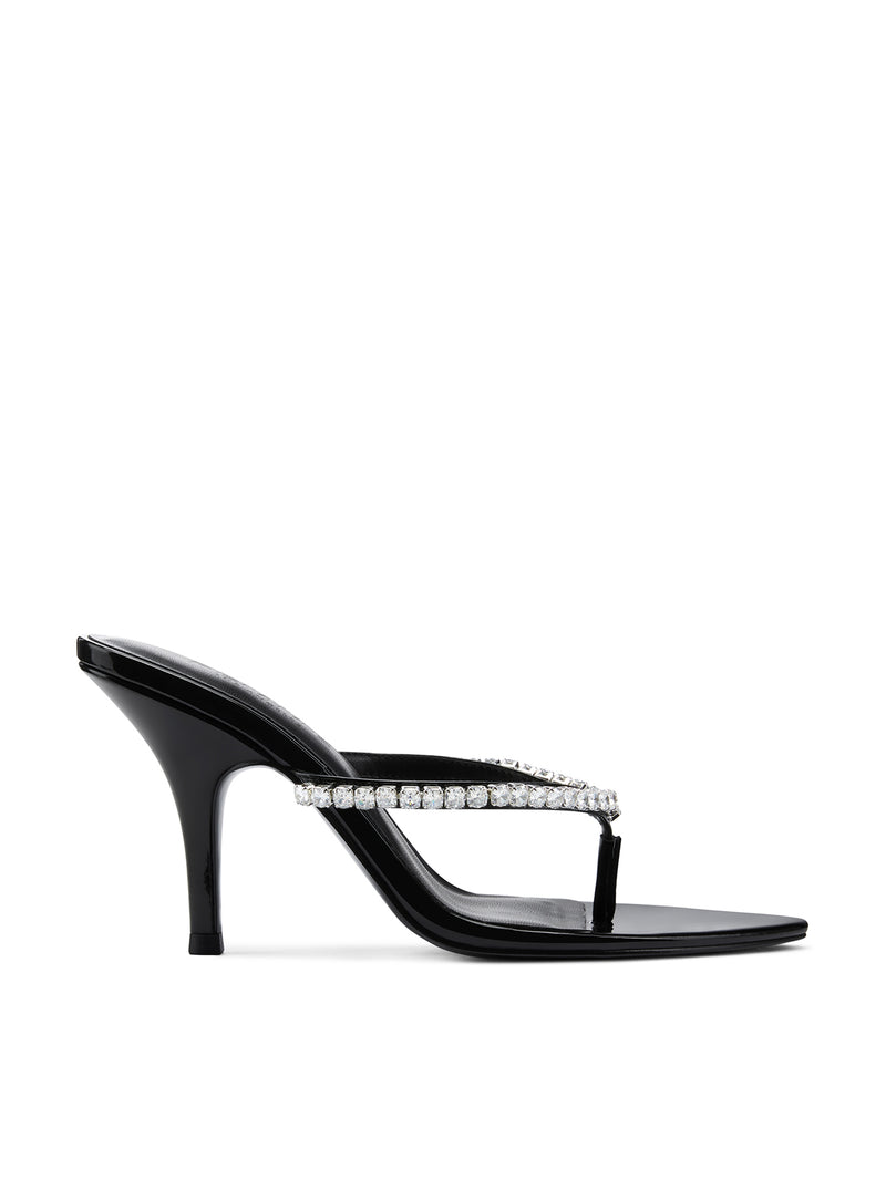 Tokyo Thong Sandal - Nero Crystal